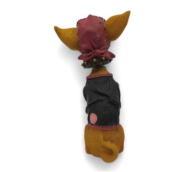 CHIHUAHUA Bobble Head FIGURINE With Bandana And Collar Resin 6" Tall - Picture 6 of 10